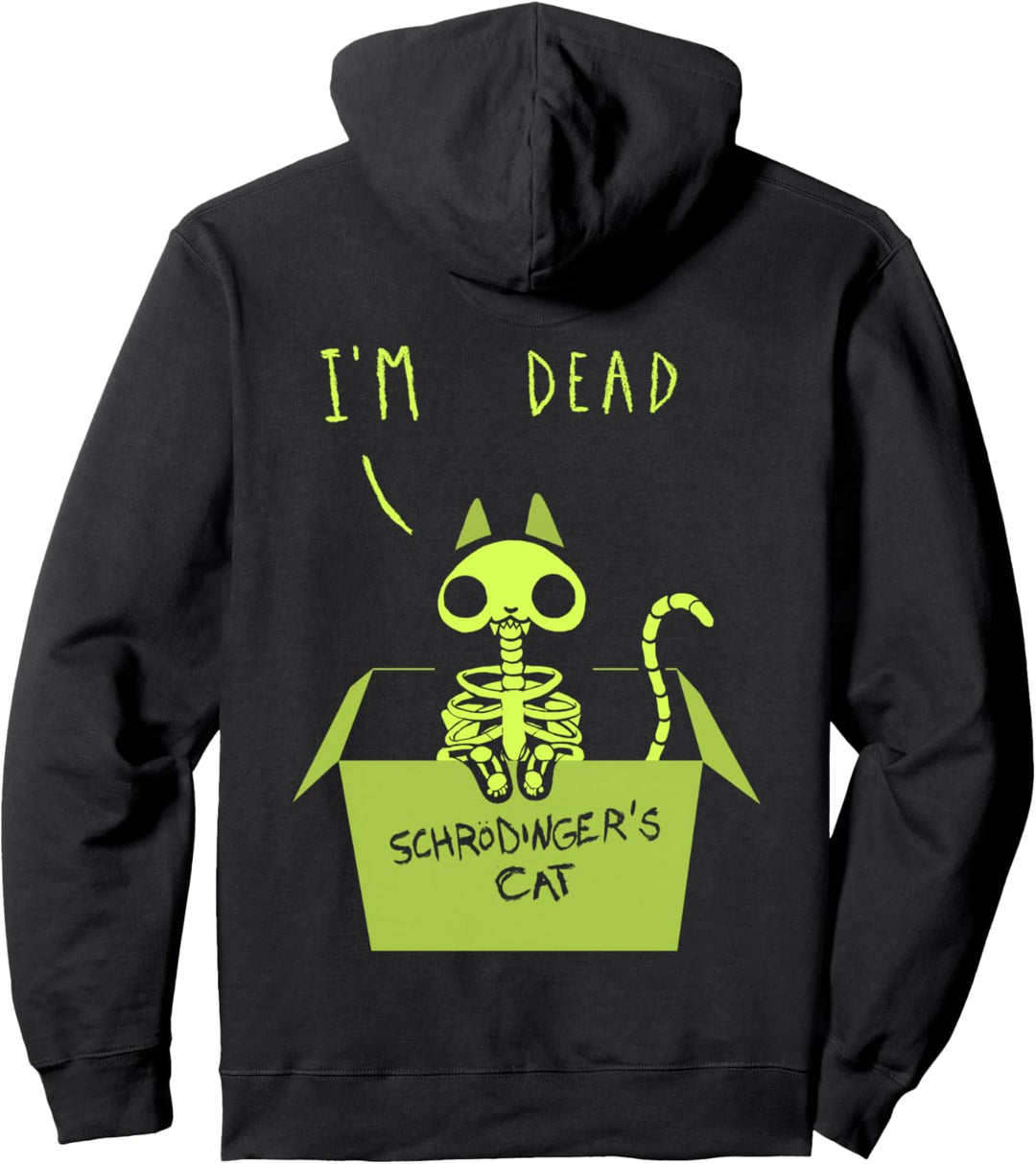 Cute Schrödinger's Cat Alive and Dead Pullover Hoodie