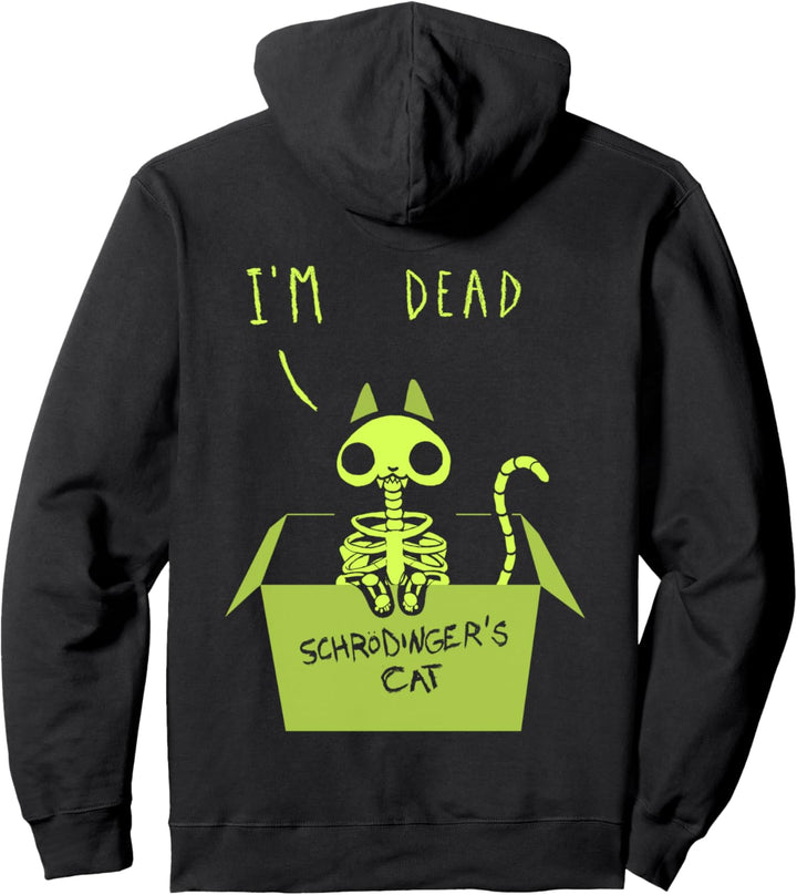 Cute Schrödinger's Cat Alive and Dead Pullover Hoodie