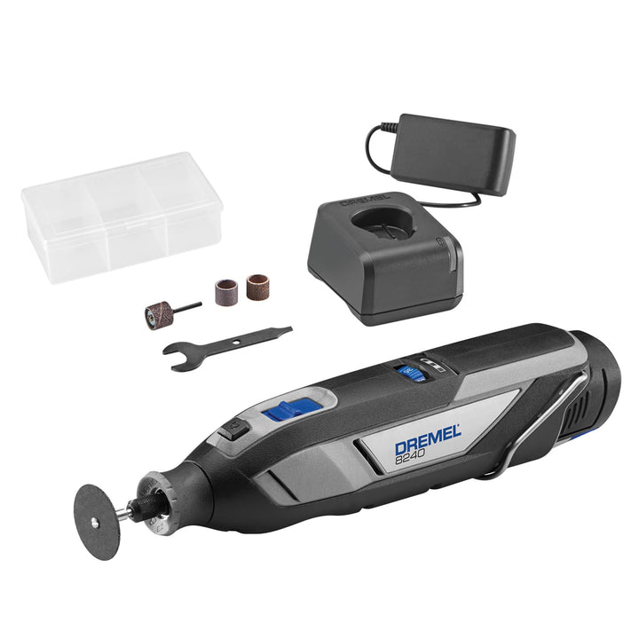 Dremel 8240 Akku-Rotationswerkzeug, 12V 3Ah Lithium-Ionen-Akku, Multifunktionswerkzeug Set mit 5 Zub