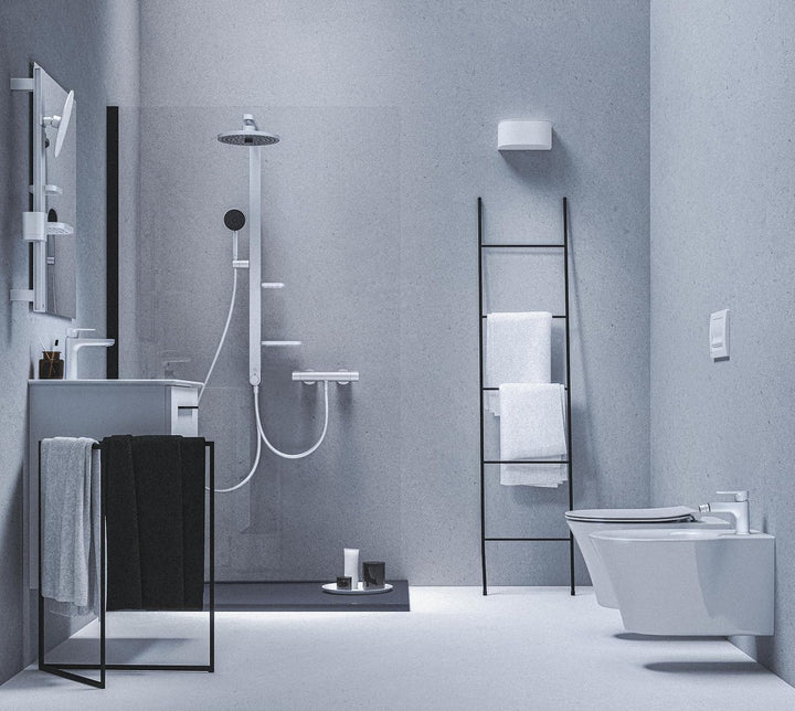 Ideal Standard BD131SI Cerafine O Waschtischarmatur H120 mit Push-Open-Ventil, Bad-Wasserhahn mit Au