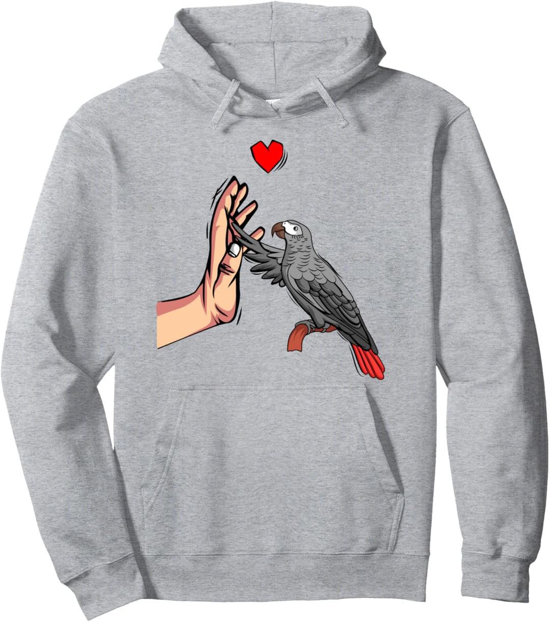 Graupapagei Liebe Papagei Herz Vogel Pullover Hoodie