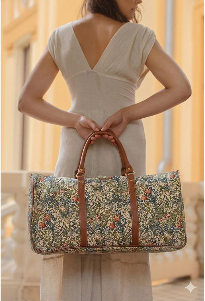 Signare Gobelinische grosse Seesack für Damen, Übernachtungstasche, Wochenendtasche Goldene Lilie, G