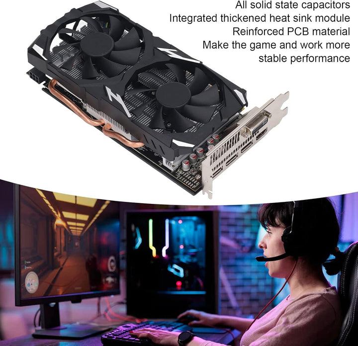 Cuifati RX 580 Grafikkarte, 8 GB GDDR5 256BIT Gaming-Grafikkarte, 7000 MHz, 8K-Grafikkarte, 16 PCI E