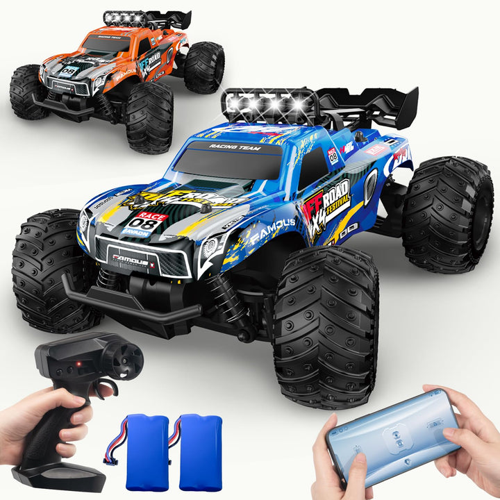 28km/h Ferngesteuertes Auto ab 5 6 jahre, 1:18 Monstertruck Ferngesteuert | RC Auto mit Licht, Ferng