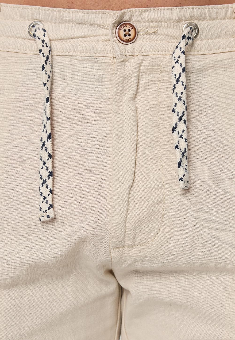 Indicode Herren Venedig Stoffhose aus Leinen &amp; Baumwolle | Leinenhose Freizeithose Männer XL Fog, XL