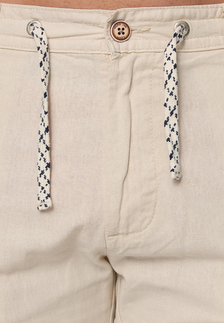 Indicode Herren Venedig Stoffhose aus Leinen &amp; Baumwolle | Leinenhose Freizeithose Männer XL Fog, XL