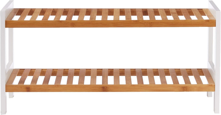 HAKU Möbel Schuhregal Natur, weiss, Bambus, MDF - Masse: B 70 cm x H 34 cm x T 26 cm, Style: Scandin