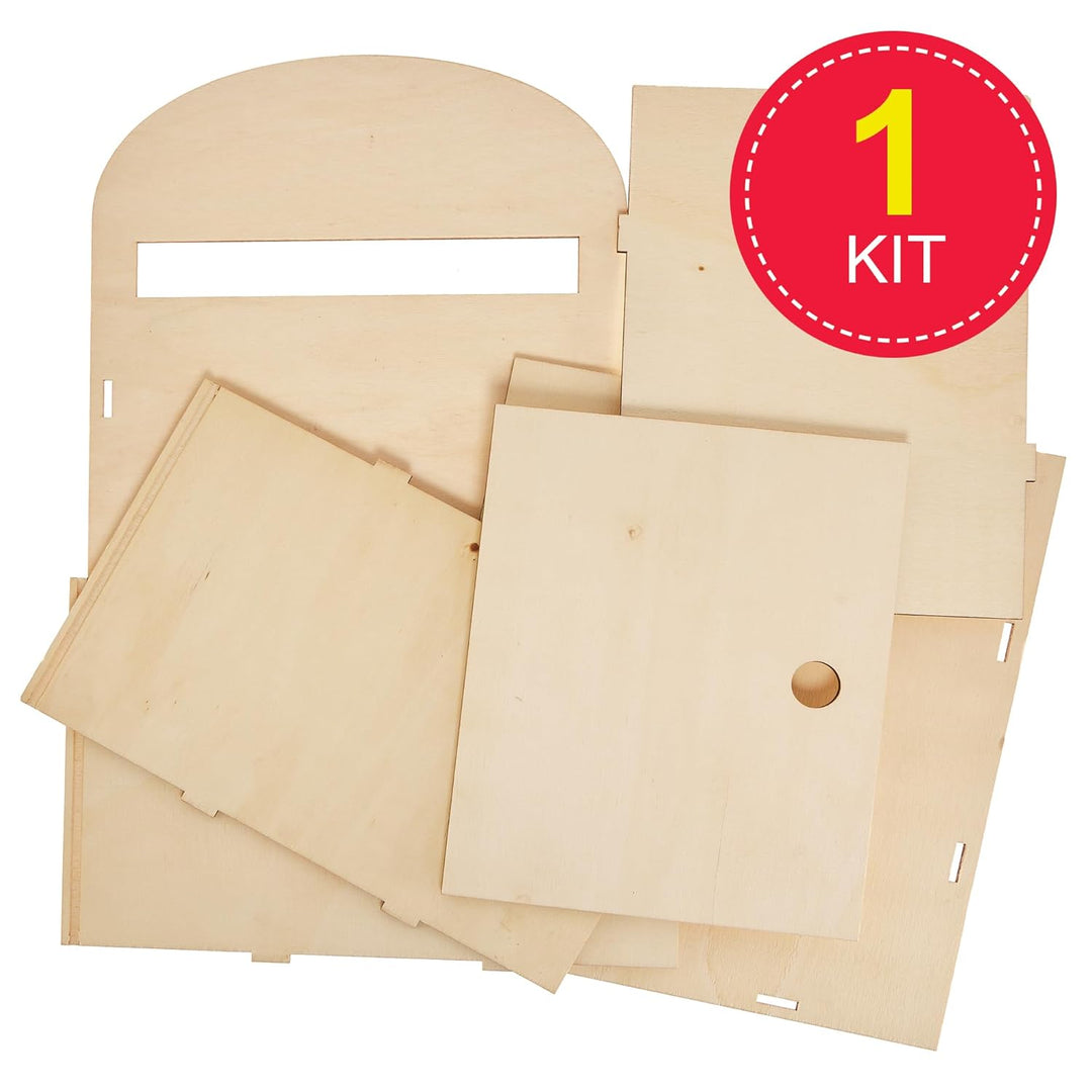 Baker Ross FX846 Briefkasten-Set - 1 Set, Holzbastelsets zum Bemalen und Dekorieren für Kinder, Mitt