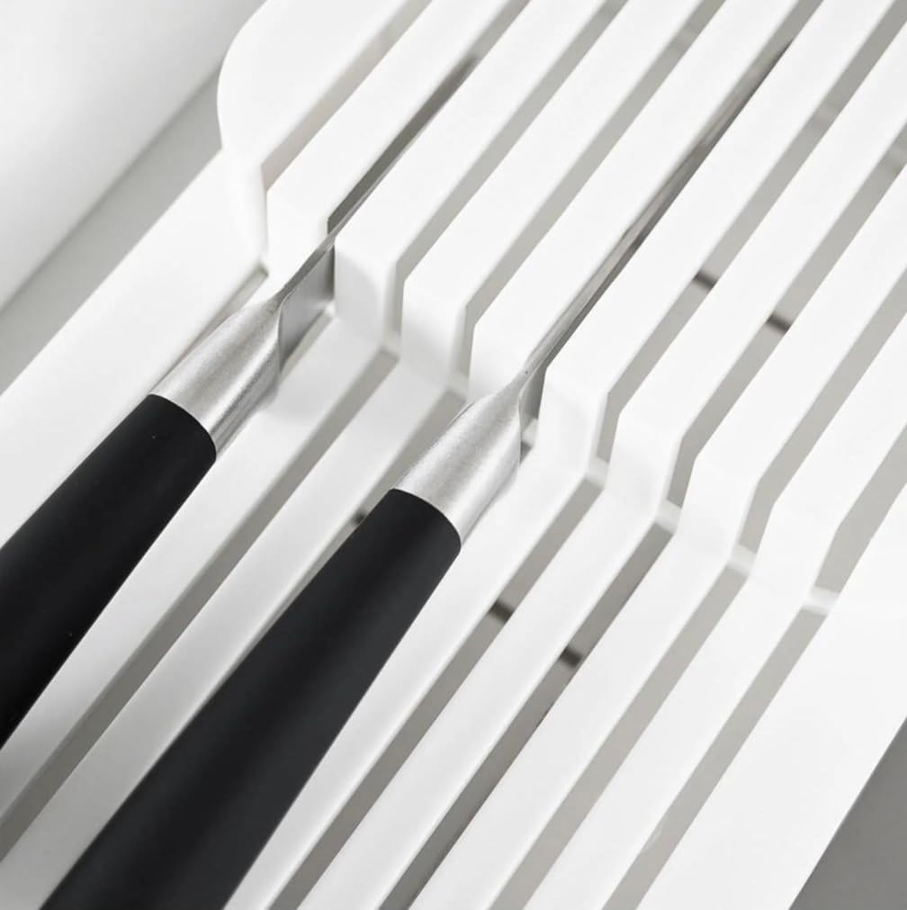 Messerorganizer für 18 Messer – zweistufiger Messerblock für Küchenschublade oder freistehend, rutsc
