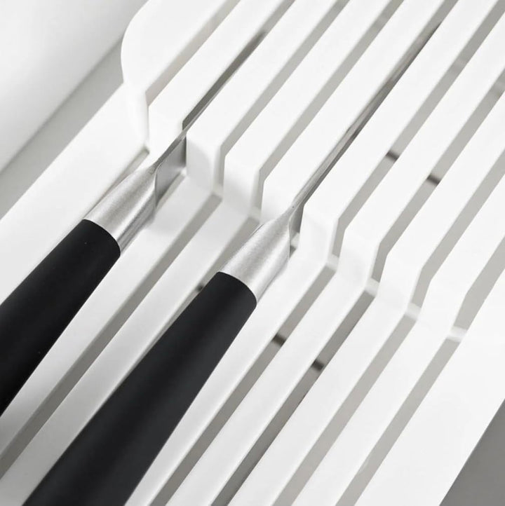 Messerorganizer für 18 Messer – zweistufiger Messerblock für Küchenschublade oder freistehend, rutsc