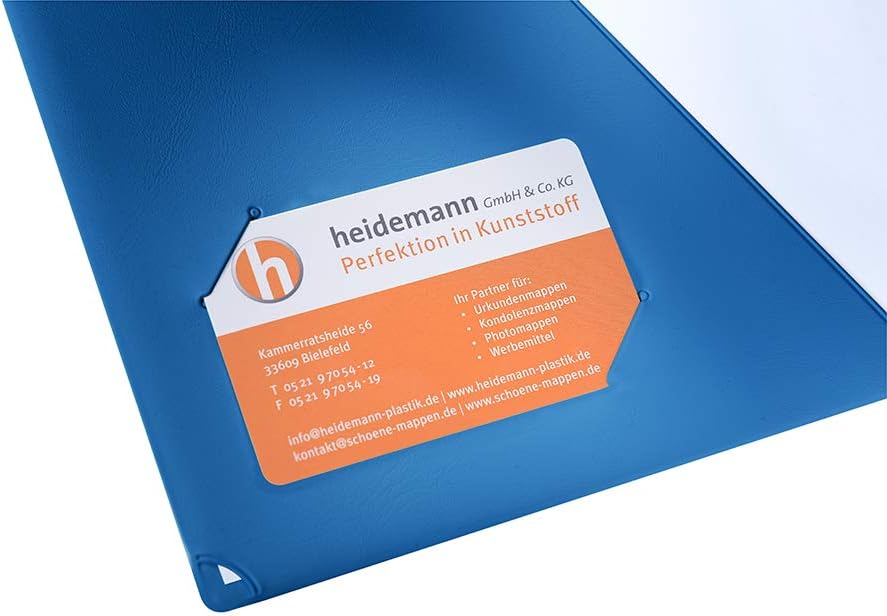 Heidemann Aufklappbare Klemmbrettmappe DIN A4 Plus Photodruck, 11100000 (Mittelblau 3er), Mittelblau