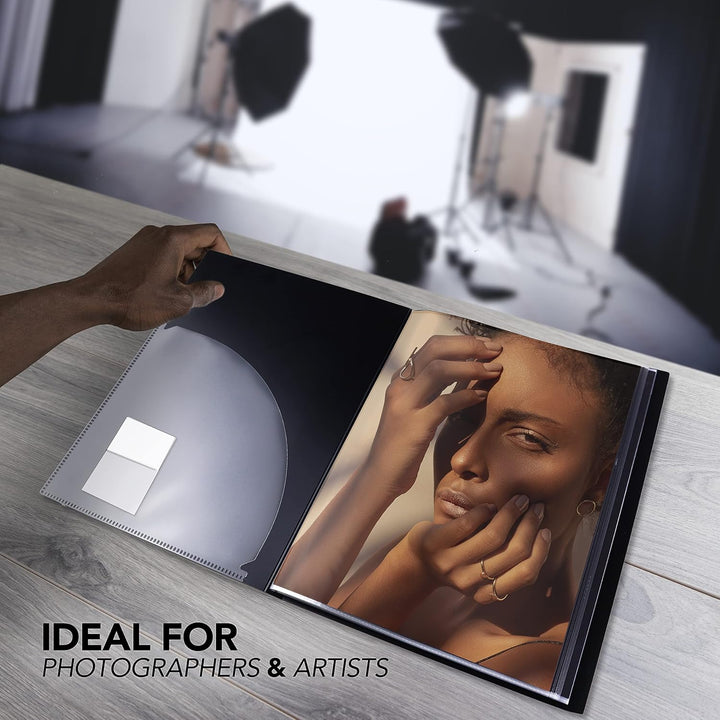 Itoya Original Art ProFolio Kunstmappe mit Kunststoffhüllen, 14 x 17 cm, 48 Seiten, Schwarz