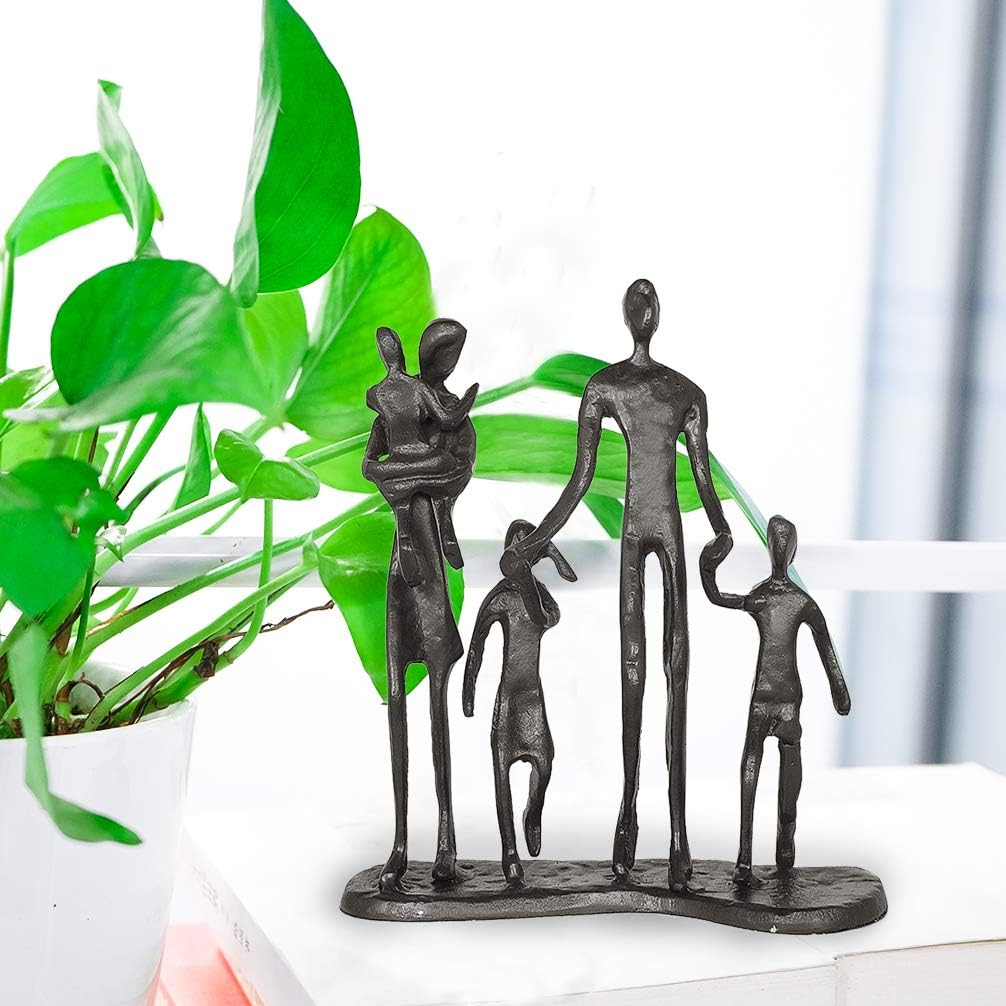 Aoneky Familie Figur Statue - Metall Kunst Skulptur Geschenk für Jahrestag, Geburtstag，Dekoration fü