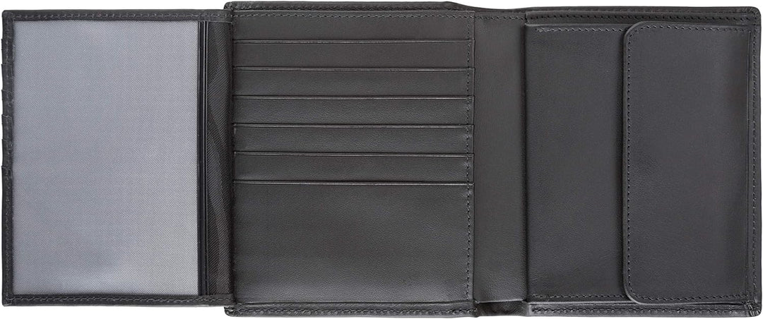 Sebastian Sturm Geldbörse Peter | Echtes Holz und Leder in Schwarz | Portemonnaie Brieftasche Geldbe