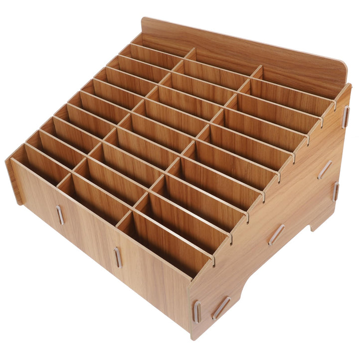 Cabilock Handy Aufbewahrungsbox Wooden Cell Phone Holder Classroom 30 Grids Cell Phone Storage Box D