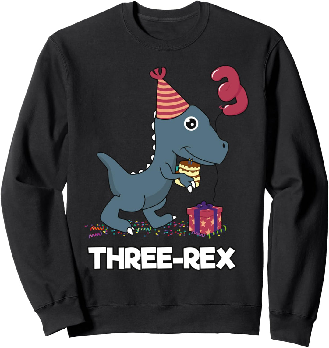 3 year old birthday gift Boy Shirt Dinosaur Three Rex Kids Sweatshirt