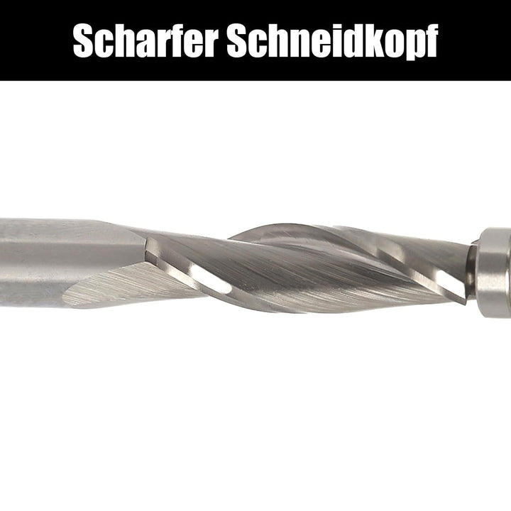 AKYLIN Spiral Bündigfräser 8mm Schaft，Up Cut Spiralfräser für Oberfräse，8 mm Schnittdurchmesser，28.6