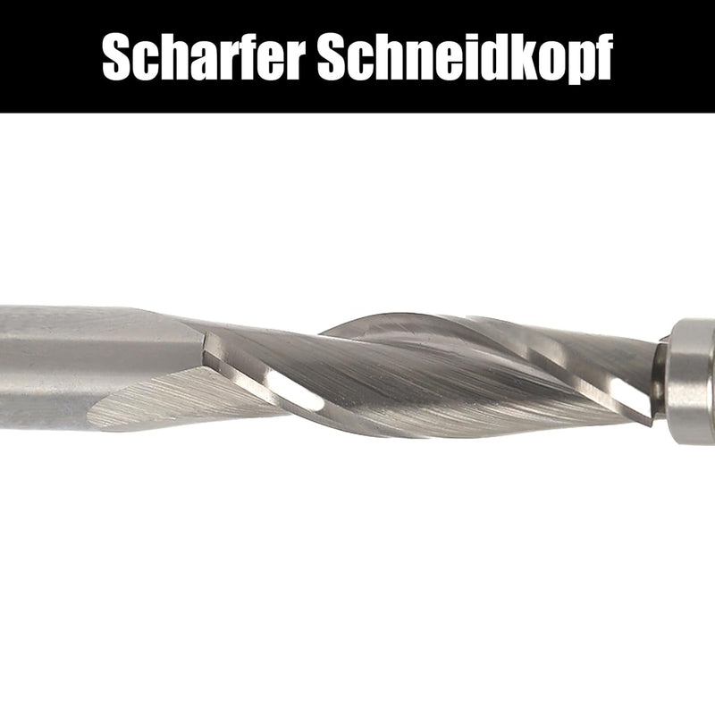 AKYLIN Spiral Bündigfräser 8mm Schaft，Up Cut Spiralfräser für Oberfräse，8 mm Schnittdurchmesser，28.6