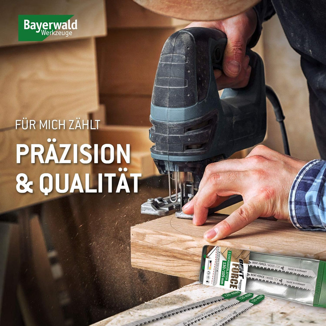 5x Bayerwald Werkzeuge Bent Force CV Stichsägeblätter 130 mm Länge | verz. Länge 105 mm | max. Schni