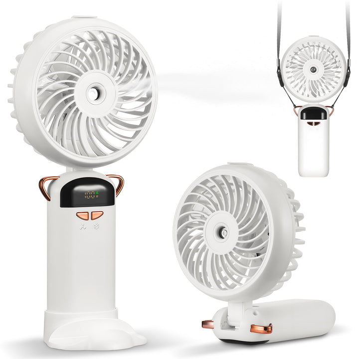 Kssvzz Handventilator Akku Aufladbar mit Wasserkühlung USB 5 Stufen Weiss | Tragbarer Mini-Ventilato