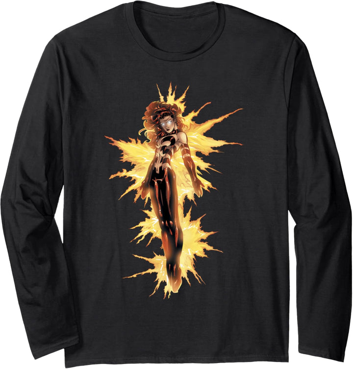 Marvel X-Men Phoenix Jean Grey On Fire Langarmshirt