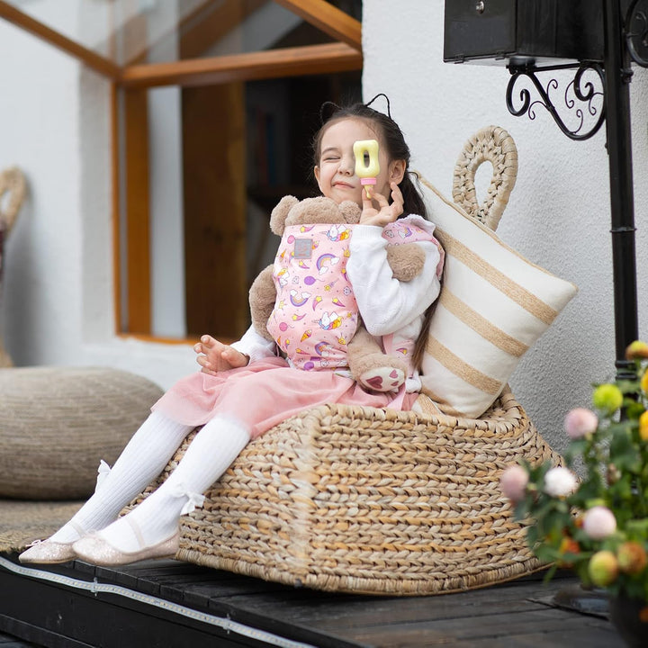 GAGAKU Puppentrage für Kinder Puppen Bauchtrage Puppen Tragesitz Puppenzubehör mit Verstellbaren Trä