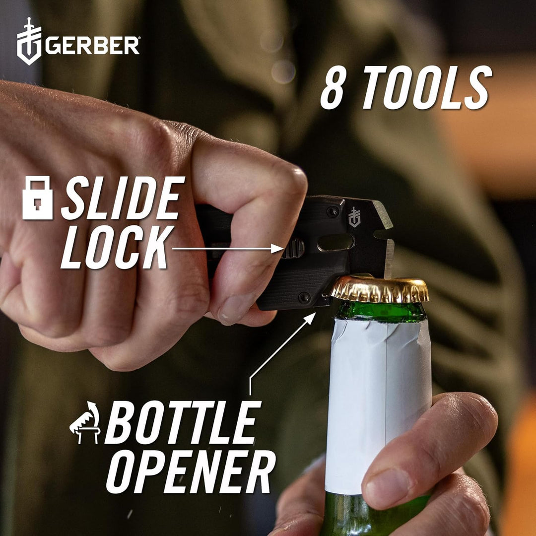 Gerber Multi-Tool mit 8 Funktionen, Prybrid-Utility, Multifunktionswerkzeug mit Cuttermesser, Breche