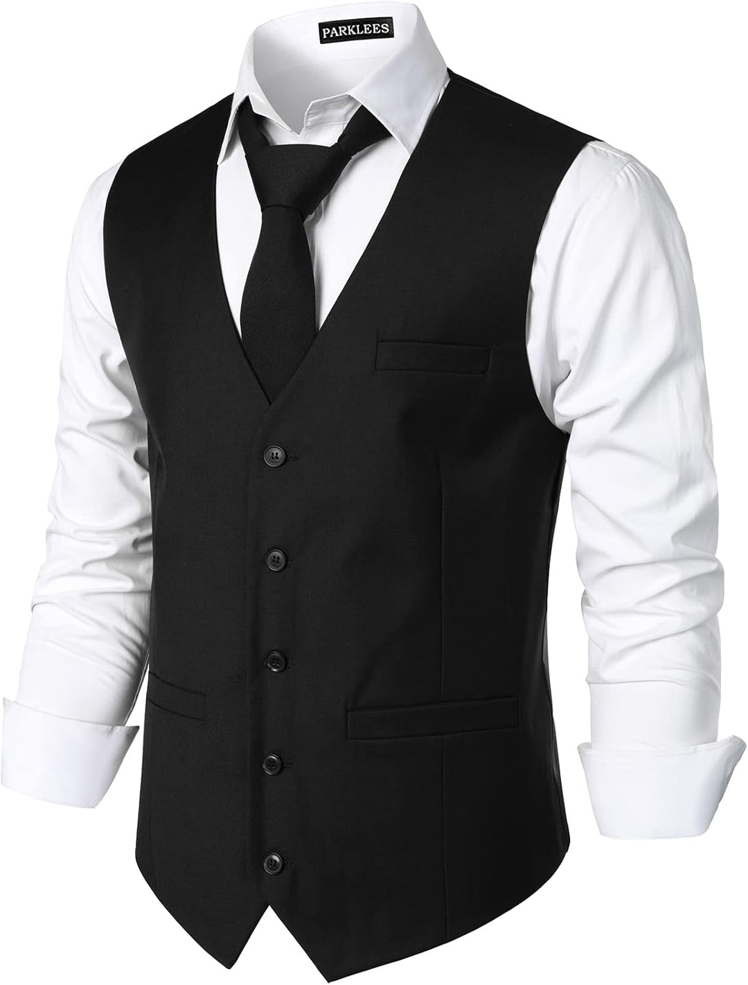 PARKLEES Herren Hipster Urban Design Business Formale Weste Slim Fit Anzug Smoking Kleid Weste M Sch