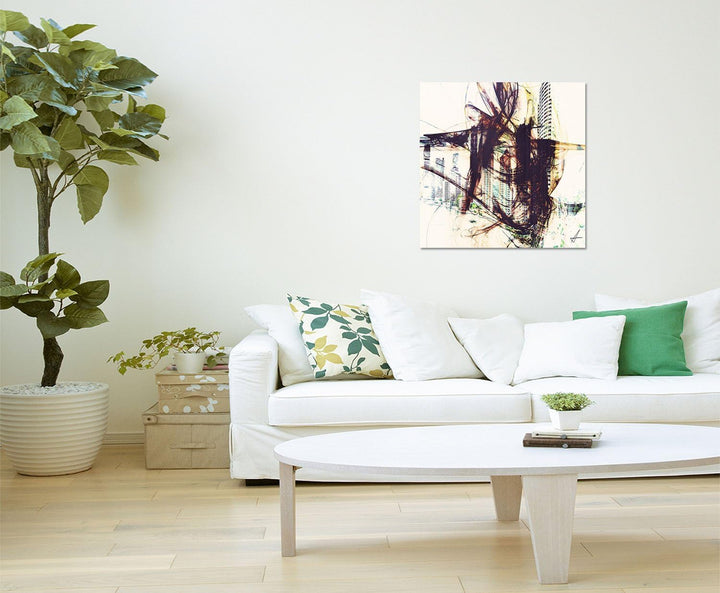 Paul Sinus Art Skyscraper - Bild auf Leinwand Abstrakt330_60x60cm Bild auf Leinwand Abstraktes Bild