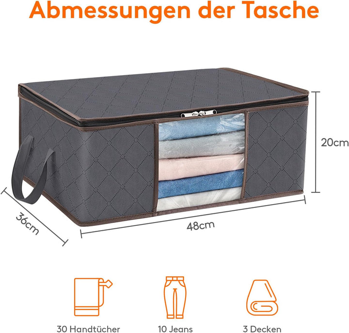 Lifewit 6 Stück 35L Aufbewahrungstasche, Unterbett Aufbewahrungsbox Kleideraufbewahrung, Faltbare Um