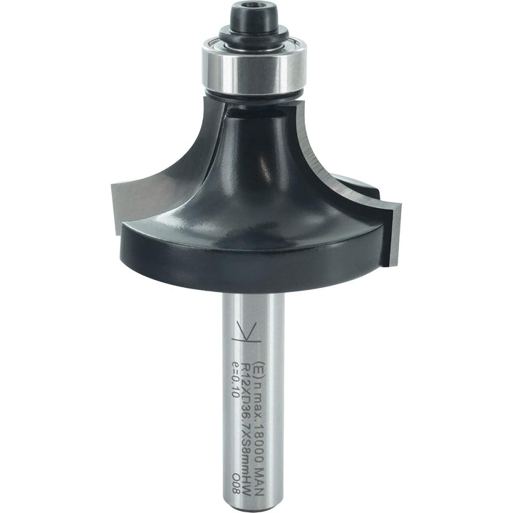 ENT 14298 Abrundfräser HW, Schaft (S) 8 mm, Durchmesser (D) 36,7 mm, NL 19 mm, R 12 mm, SL 32 mm, mi
