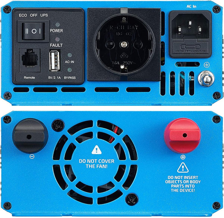 ECTIVE Reiner Sinsus Wechselrichter TSI 10-1000W, USB, 24V auf 230V, Überlastschutz, Überhitzungssch