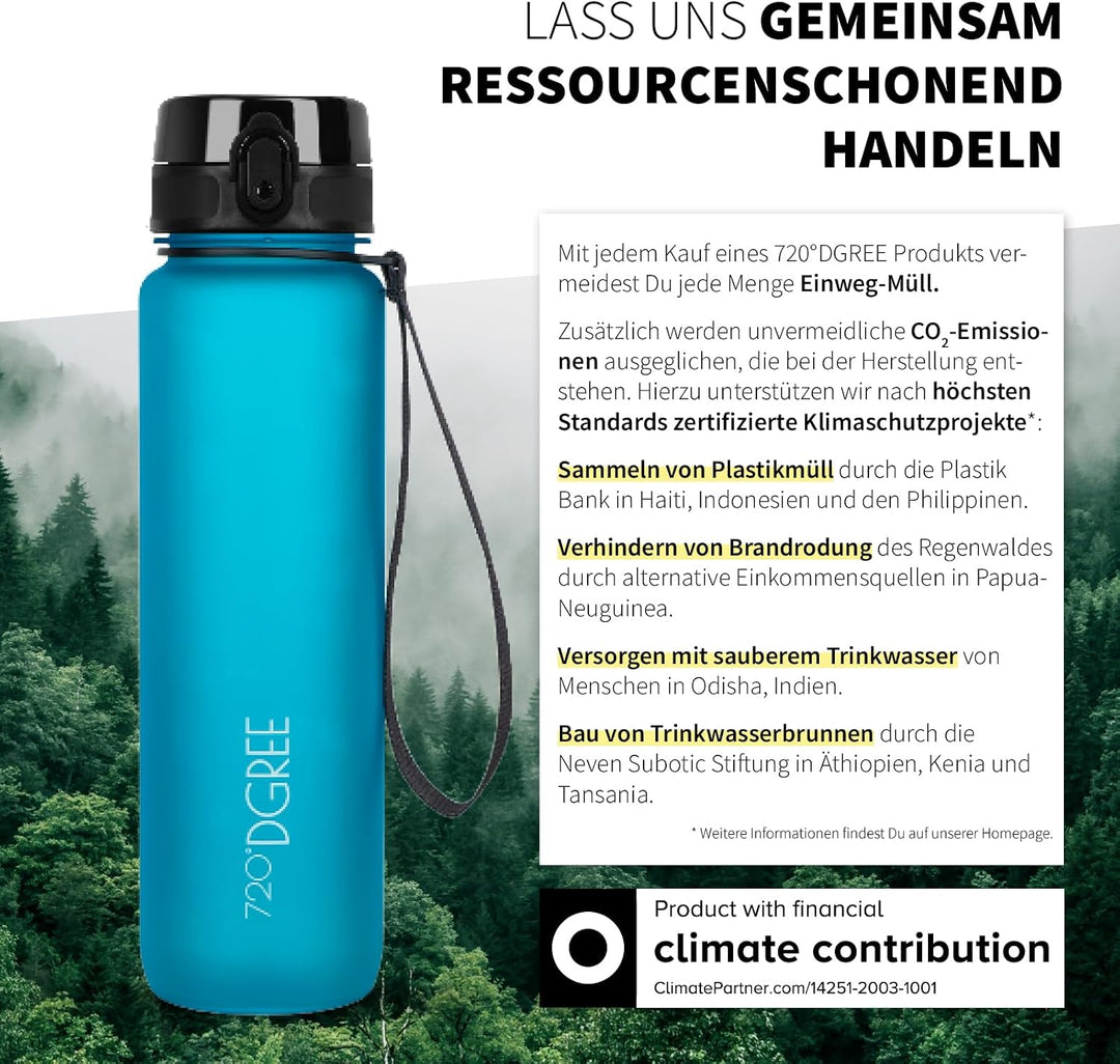 720°DGREE Trinkflasche “uberBottle“ +Sieb - 350ml, 500ml, 650ml, 1000ml, 1,5l, 2l - BPA-Frei - Wasse