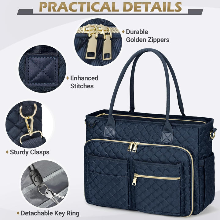 RAINSMORE Lehrertasche 15.6 Zoll Laptoptasche Damen Aktentasche mit Isolierter Tasche Arbeitstasche