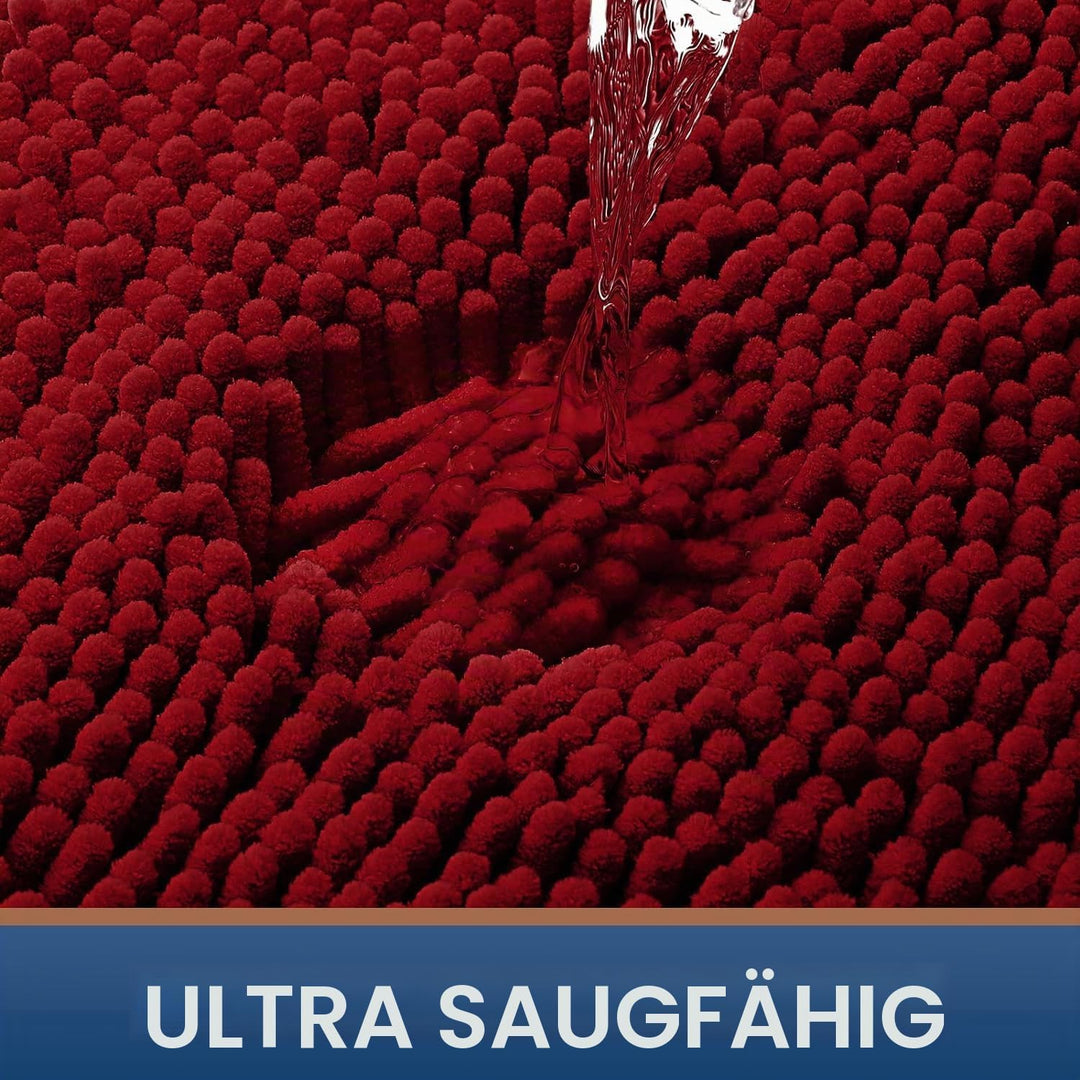 Homaxy rutschfeste Badematte Chenille Badezimmerteppich Mikrofaser Badteppich Saugfähige Hochflor Ba
