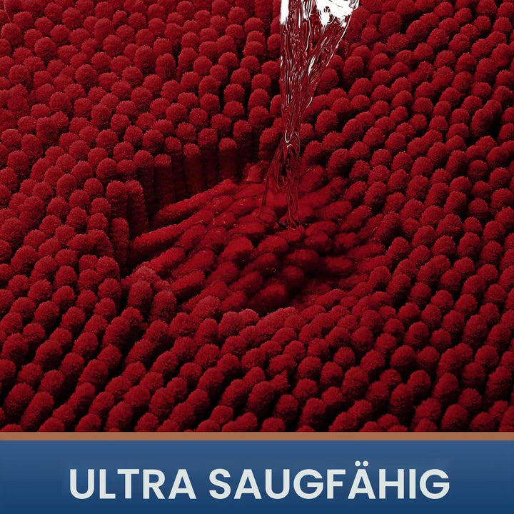 Homaxy rutschfeste Badematte Chenille Badezimmerteppich Mikrofaser Badteppich Saugfähige Hochflor Ba