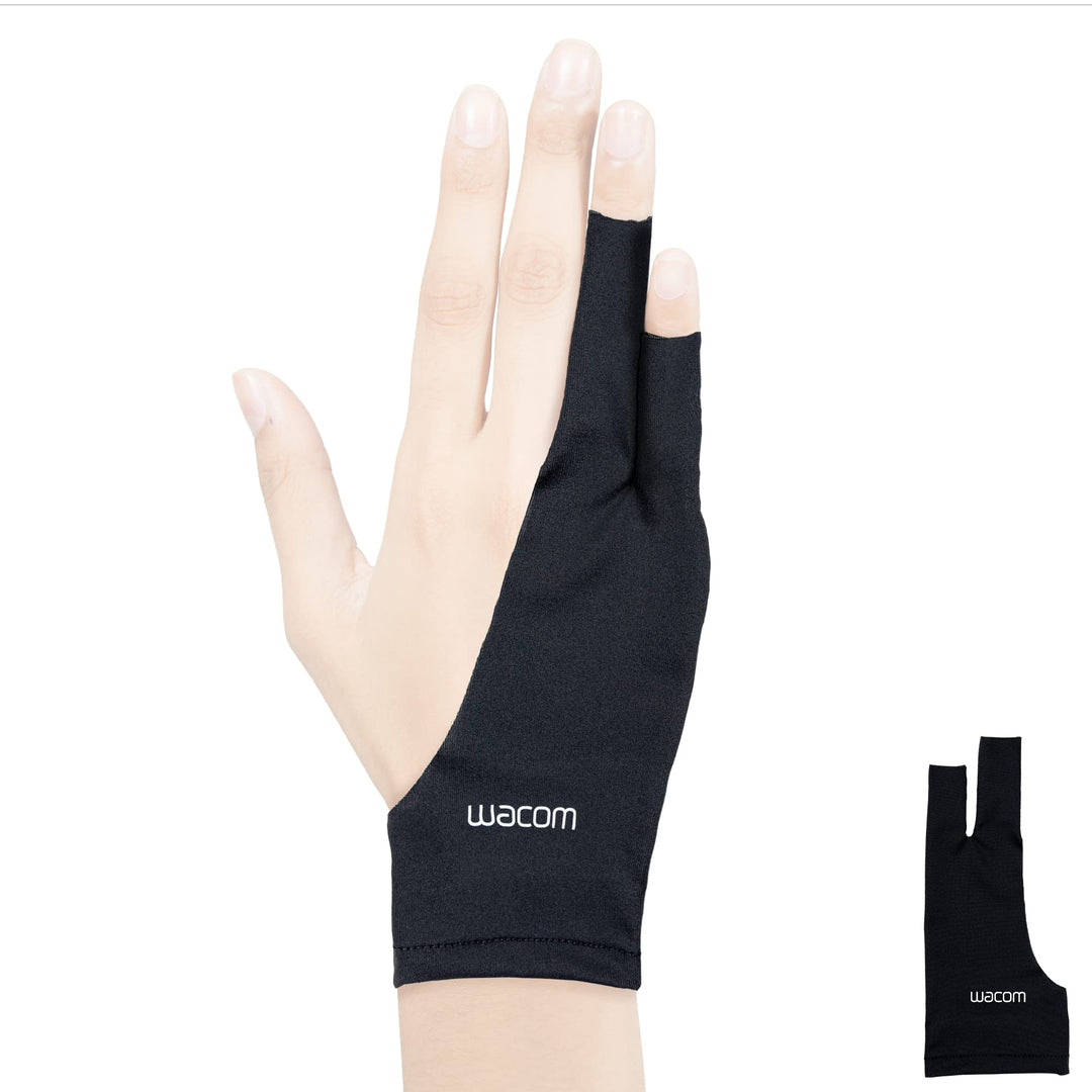 Wacom Zeichenhandschuh, Zwei-Finger-Künstler-Handschuh für Zeichnungstablet-Stift-Display, 90% recyc