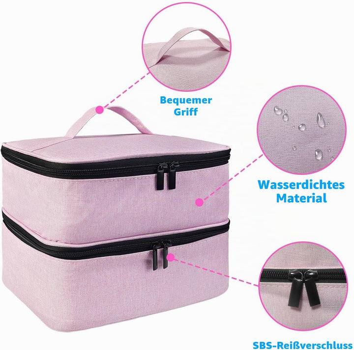 Nagellack Organizer Tasche, Doppelschicht Nagellack Aufbewahrung Box, Organizer Koffer für Nageldesi