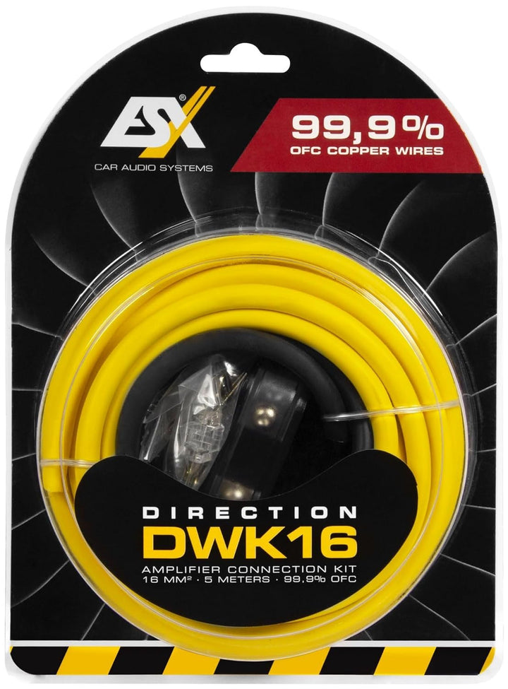 ESX DWK 16 - Kabelkit VOLLKUPFER 16mm² mit Mini-ANL Sicherung | 5m