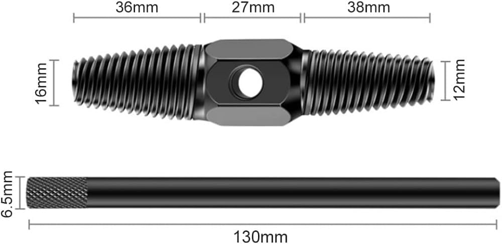Doppelkopf Schraubenausdreher 1/2 und 3/4 Zoll mit Stick, Linksgewinde Ausdreher Rohrschraubenausdre