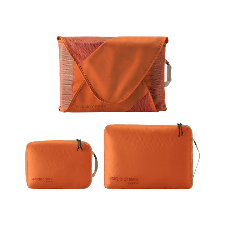 Eagle Creek Pack-It Starter Set I Garment Folder L &amp; 2 Packwürfel S+M I Knitterfrei &amp; Kofferorganisa