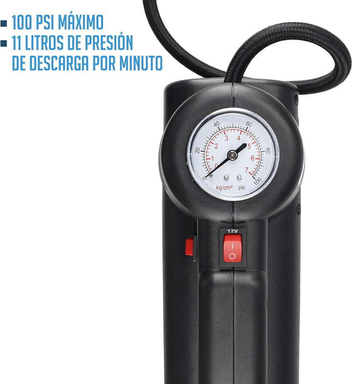 Ferrestock Ca105 Mini-Auto-Kompressor, DC 12 V und 220 V mit eingebautem Manometer