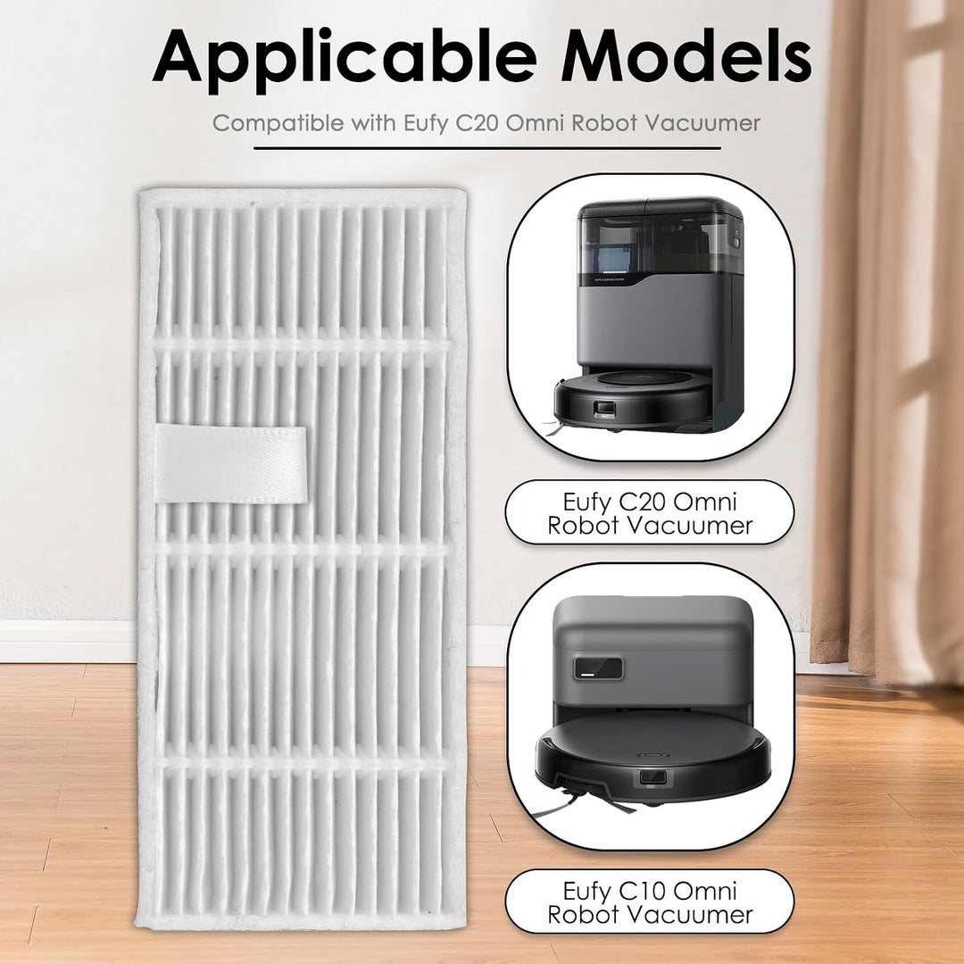 (10 Stück) C20 Omni Ersatz HEPA Filter Zubehör Set für Eufy C20 Omni Saugroboter, Ersatzfilter, Omni
