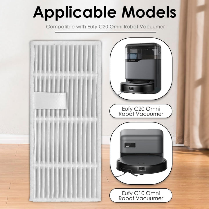 (10 Stück) C20 Omni Ersatz HEPA Filter Zubehör Set für Eufy C20 Omni Saugroboter, Ersatzfilter, Omni