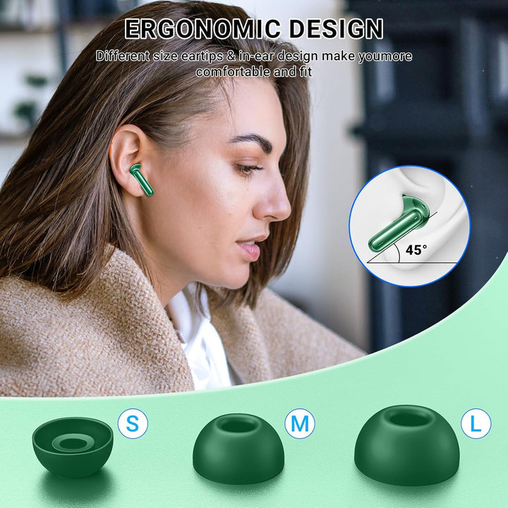 AOVOCE Bluetooth Kopfhörer Kopfhörer Kabellos Bluetooth in Ear 5.3 mit 4 ENC Noise Cancelling Mic LE
