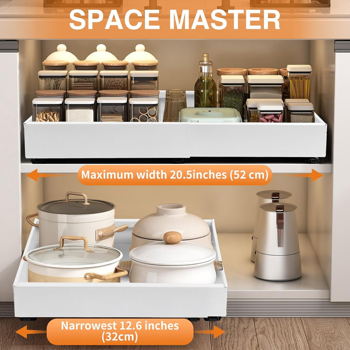 Teleskopschublade, Ausziehbare Schublade KüChe,KüChenschrank Organizer für KüChenschräNke, Schublade