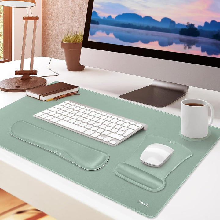 MOSISO Schreibunterlage Matte Tastatur Mauspad Set, 4-in-1 Ergonomisches Mousepad&Tastatur Handgelen