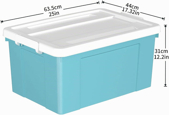 Cetomo 65 l x 4 Kunststoff-Aufbewahrungsbox, Tragetasche, Organisationsbehälter mit robustem Deckel