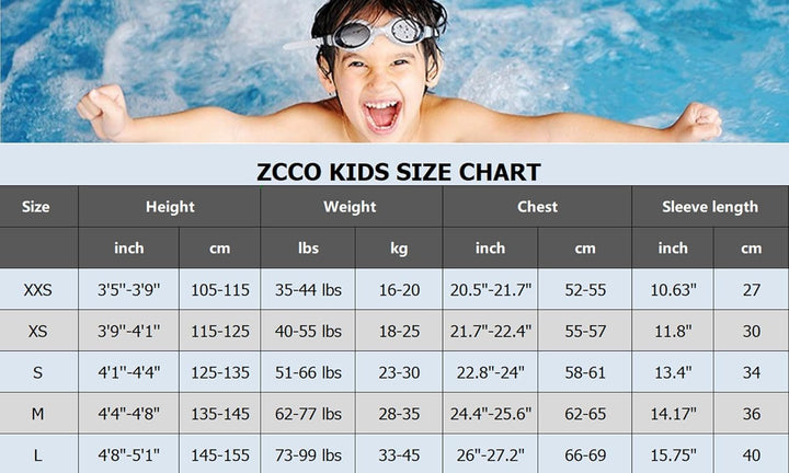 ZCCO Kids Neoprenanzug, 2,5 mm Neopren-Thermo-Badeanzug, Jugend-Badeanzug für Jungen und Mädchen Wär