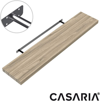 Casaria® Wandregal Eiche mit Halterung 50-110cm Schwebend 15kg Tragkraft Küche Wohnzimmer Büro Bad F